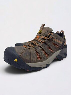 KEEN Voyageur Hiking Shoes Mens Size 11D Brown Steel Toe EH Safety Leather